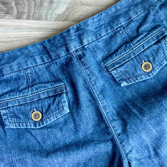 Ann Taylor LOFT Dark Wash Denim Flat Front Mid Rise Casual Shorts Size 6 - Picture 9 of 10